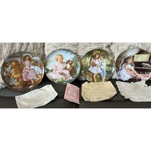 Vintage 1980’s The Barefoot Collection Plates Sandra Cuck Lot Of 4